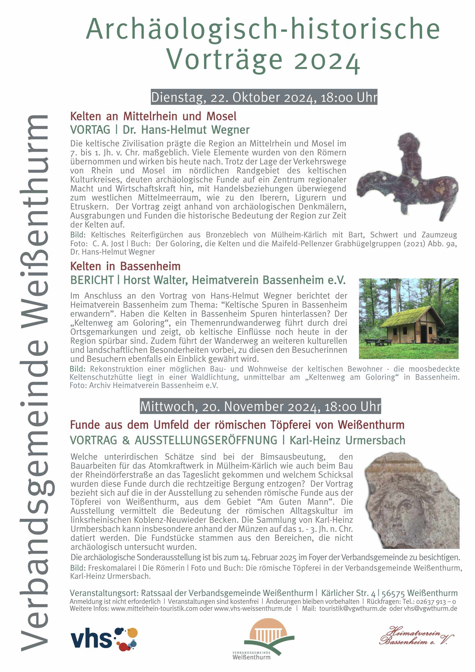 Archäologisch-historische Vorträge in der VG Weißenthurm 2024